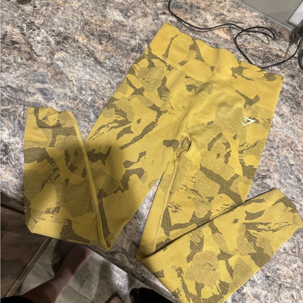 Gymshark Yellow Camouflage Leggings